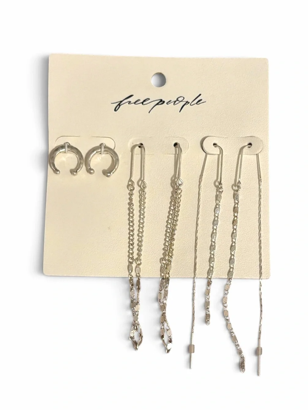 NWT Free People Lola Threader Set Silver